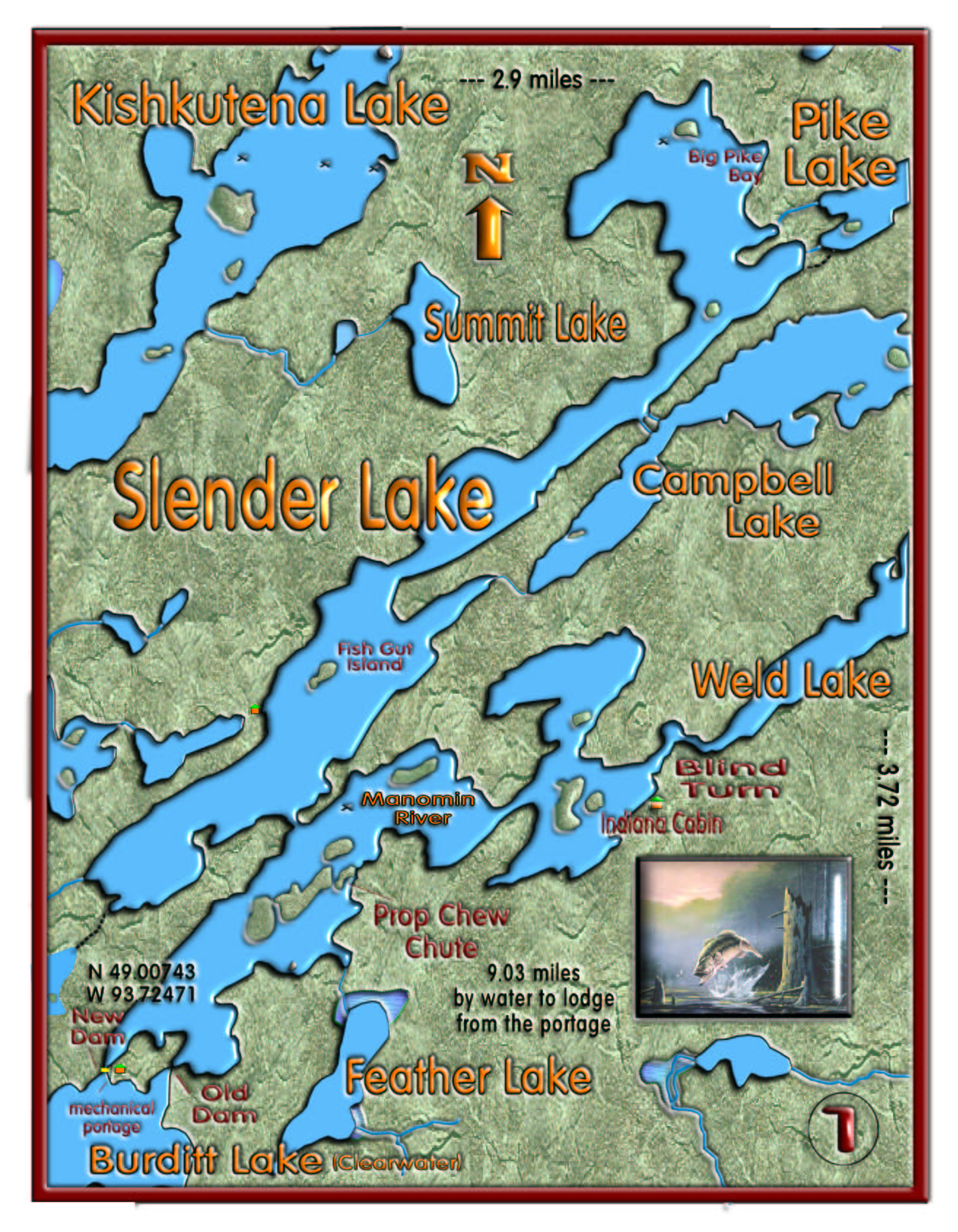 Slender Lake map Pipestone Lodge
